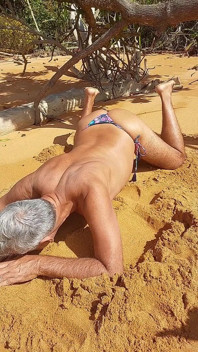 Ladysilva in Bikini on Public Beach Showing off Her Hot Ass