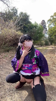 No.112 the Phantom Kimono Beauty Appearing in the Winter Countryside a Crossdresser Walks Through the Sunlit Glade Part 2