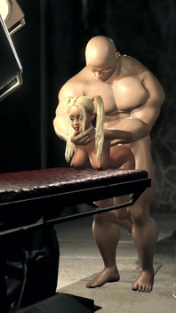 美しい女の子の十代は、暗いダンジョンで大きなモンスターによって激しく犯されます