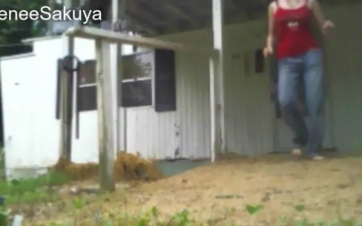 Renee Sakuya: Locked Out! Pee Accident After Gardening