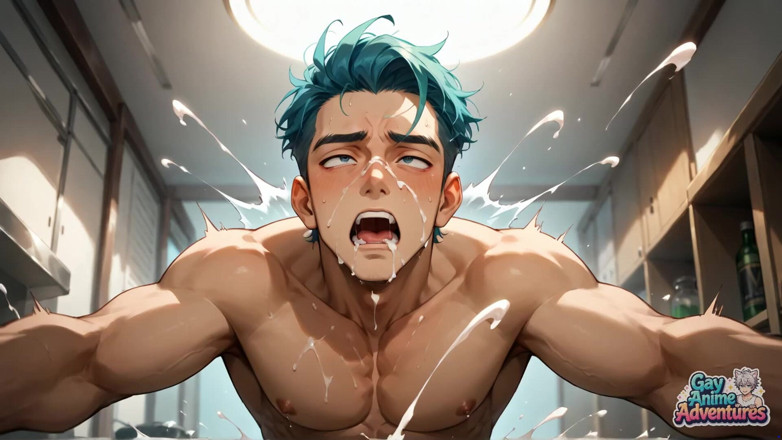 Gay Anime Adventures: Sborrata da strozza, amico! Wow, sesso in doccia della bella...