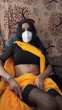 Crossdresser Jerking off in Saree