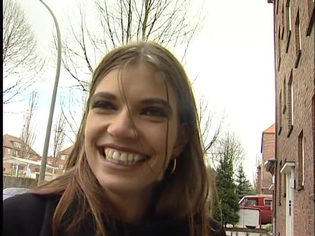 Lucky Cooch: Brunette beauty interviewed on the street