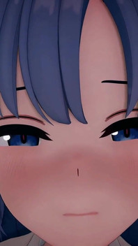 Hayase Yuuka 펠라 블루 아카이브 헨타이 MMD 3D 블루 헤어 컬러 편집 Smixix