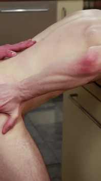 Alex Silver likes licking feet and ass fuck session on the kitchen with Jason Domino