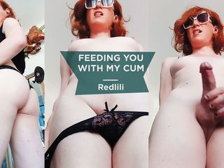 Sissy-Lili: Sexy trans holka Femboy stříká do pusy