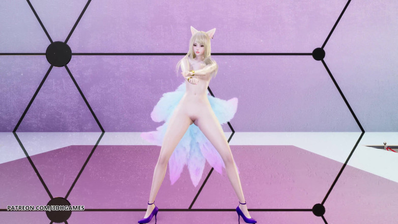 3D-Hentai Games: [MMD]チョンハ - kda Ahriセクシーな裸のダンスリーグオブレジェンド無修正変態を再生