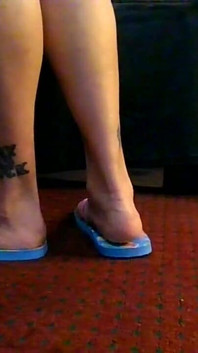 Cotton Candy Flip Flop foot fetiš