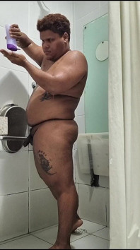 Black Bear Taking a Bath and Cumming in a Hospital Bathroom