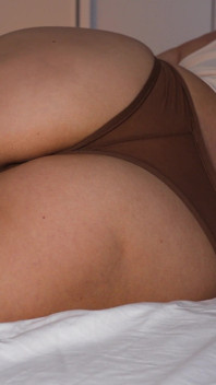 Big Booty Teasing - Panty Fetish - Girl Masturbation Through Wet Thong - Wet Spot