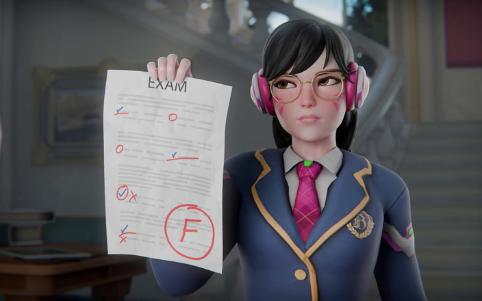 Orlikx: D.va Exam Disaster Turns Into BBC Tight Asshole Stretching - Overwatch 3D...