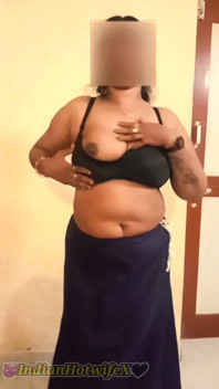 Desi Tamil Mature Wife Lux Black Saree Tease Shows Big Boobs Ass & Hairy Pussy! Indianhotwifex