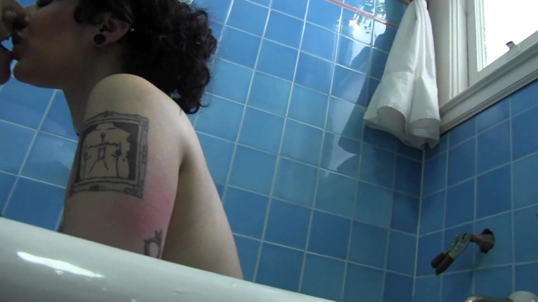 LesbianFantasies: Lesbian action in the bathroom
