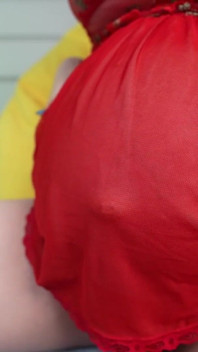 Pregnant in Red Lingerie