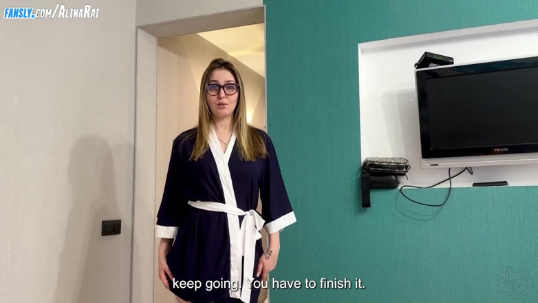 Alina Rai: MILF Stepmom catches her stepson jerking off
