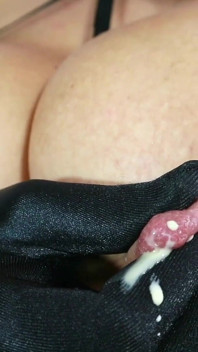 Big Tits MILF Milking Tits in Gloves and Sexy Bra