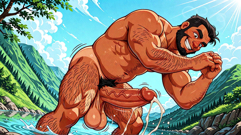 Erotic Man: Lelaki bogel di Tasik Digital Art