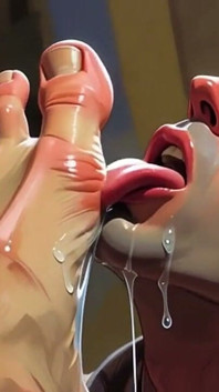 복종하는 남자가 큰 발을 핥는 - 강렬한 굴욕