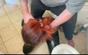 Elena studio: Une toux menottée se fait punir sur une cuvette de...