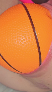 See Me Birth a Mini Basketball as I Orgasm and Squirt a Little
