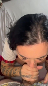 18yo Student with Silicone Gets Facial and Swallows