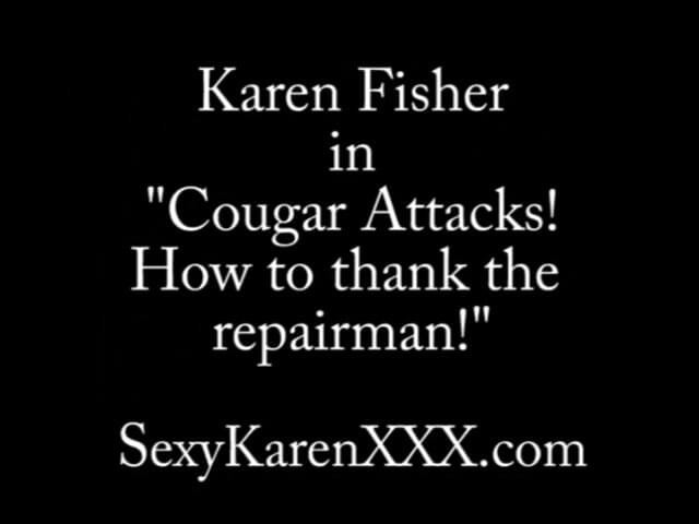 Karen Fisher: BBW MILFカレンフィッシャーは修理工に支払います