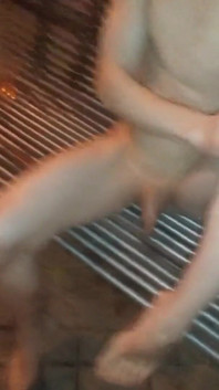 Totally Naked Outdoor Playing with Piss