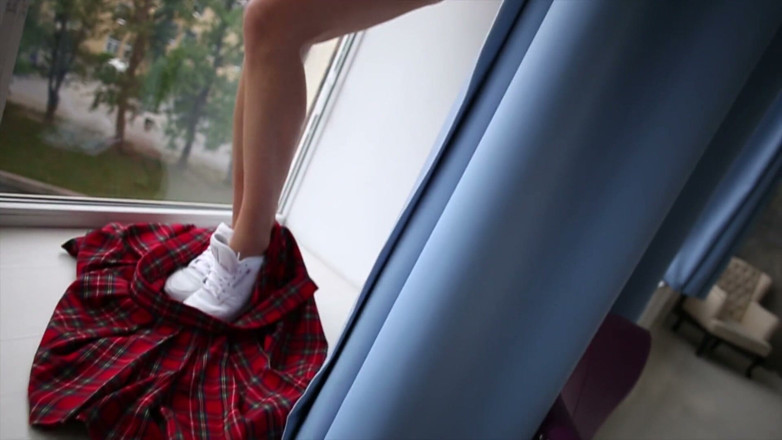 StasyQ: College girl slowly undresses