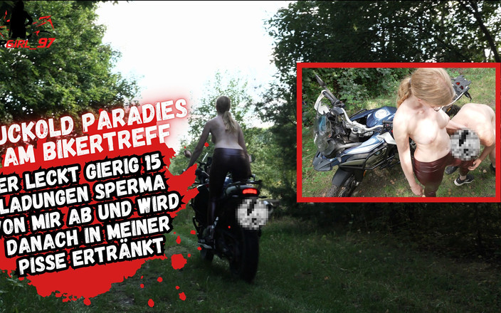 Bikergirl_97: Bukkake Bükümünden Sonra Köleleri Yalamak, Daha Fazla Dayanamayana Kadar ağzına...