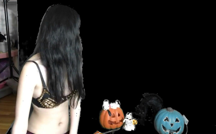 Porno angels: Halloween pumpkin play starring Alexandria Wu