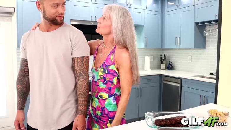 Gilf AF: GILF Leilani Milks Her Muscular Tattooed Stepson's Stress