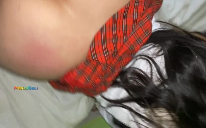 MeylinBoli: College Girl with Her Red Skirt Cut Short Screaming with...
