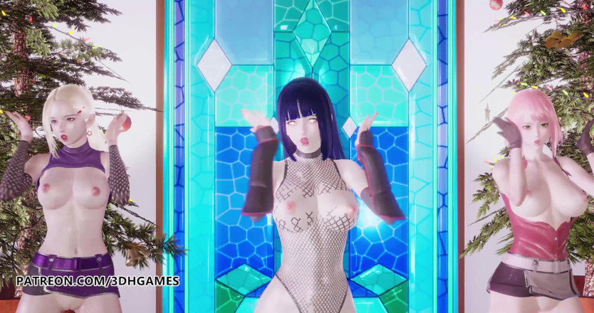 3D-Hentai Games: Twice - Feel special nude dance Ino Sakura Hinata 3D erotic dance...