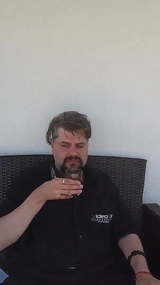 Thumbnail of Tattooed Pregnant Brunette Pisses in Glas and the Guy Swallows It