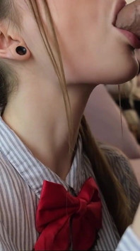 Juicy Blowjob in College Uniform