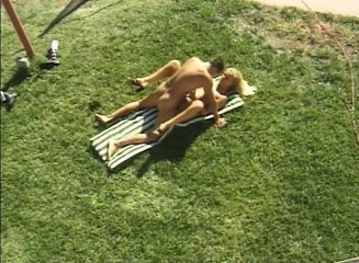 Public Lust: Blonde girl playing with her man outside
