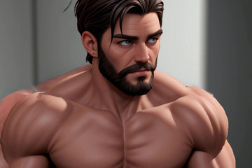 Erotic Man: Нереальные качок, красивый, 3D, cgi мужчины