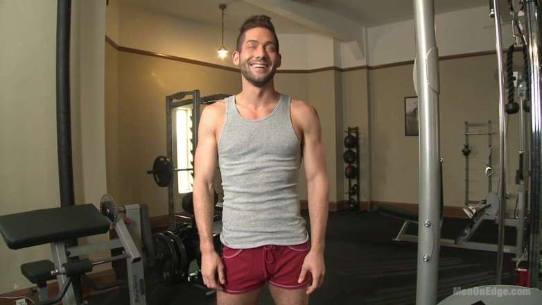 Men on Edge: Begging to cum while tied up at the gym