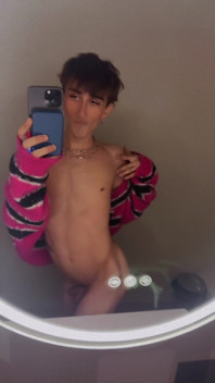 Femboy in Coffee Shop Public Bathroom