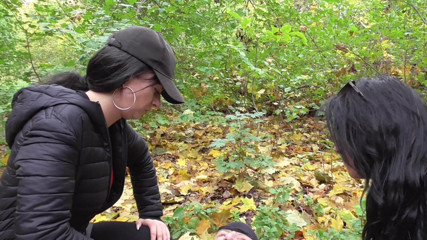 Femdom Austria: Spitting session in the forest