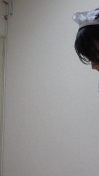 Girls Only Apartment in Japan, a Room Where Maid Is Cleaning the Room Without a Bra, Wearing Thong G-string Panties and Socks