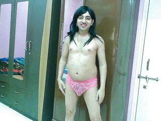 Cute & Nude Crossdresser: Cute and Nude sissy crossdresser femboy Sweet Lollipop masturbation and...