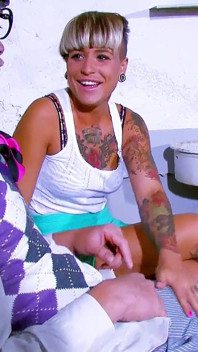 Nerd with big cock gets fucked in prison  by sexy tattoo girl baby reed