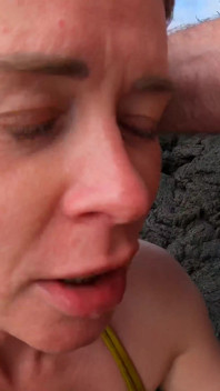 Rough Amateur Outdoor Blowjob and Facial