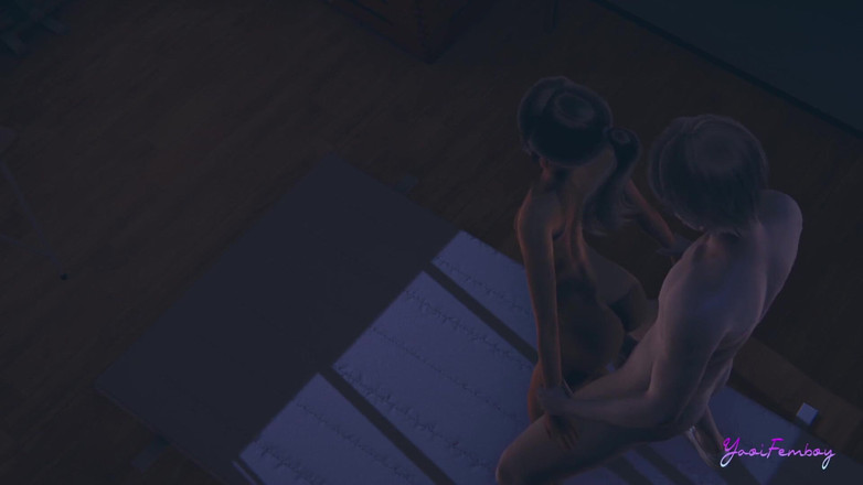 Yaoitube: Yaoi Femboy - Simon zuigt pik en wordt geneukt in het...