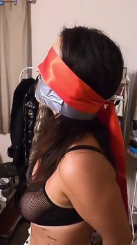 Latina Is Captured, Blindfolded, Tied Tight and Cleave Gagged, Then Tape Wrap Gagged and Put Into Hogtie! (smaller Size)
