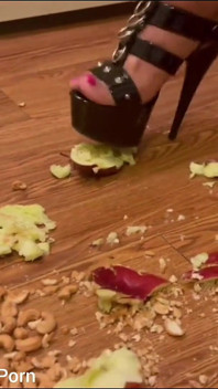 Pissing Squashing Fruits with My High Heels