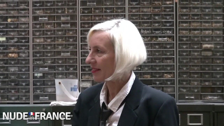 Nude in France: Older blonde slut fucks young guy in woman's wig