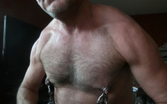 Nipple Pump Pig: Táta se cítí svalnatý a silný, Cock Ring Bradavka svěná řetěz...