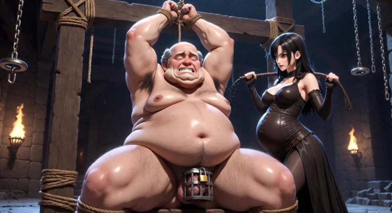 Anime Hentai: Lo schiavo di castità viene frustato duramente - dominazione totale e...